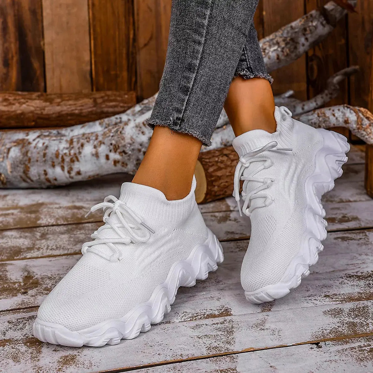 Round Toe Lace Up Athletic  Style Ratio