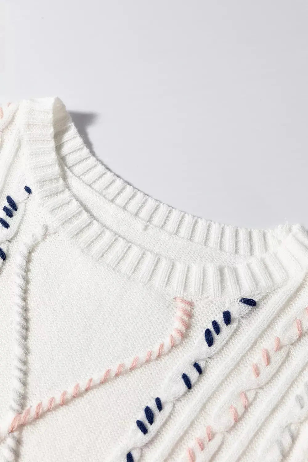 Cable Knit Short Sleeve Sweater  Style Ratio