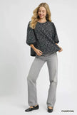 Umgee Leopard Print Jacquard Blouse with Puff Sleeves  Style Ratio