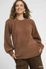 Umgee Textured Long Sleeve Sweater with Ribbed Trim  Style Ratio