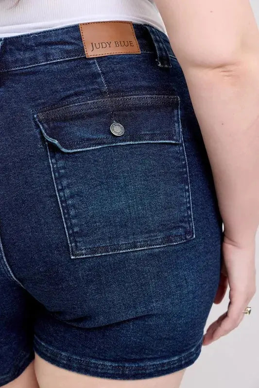 Judy Blue High Waist Back Flap Pocket Denim Shorts  Style Ratio