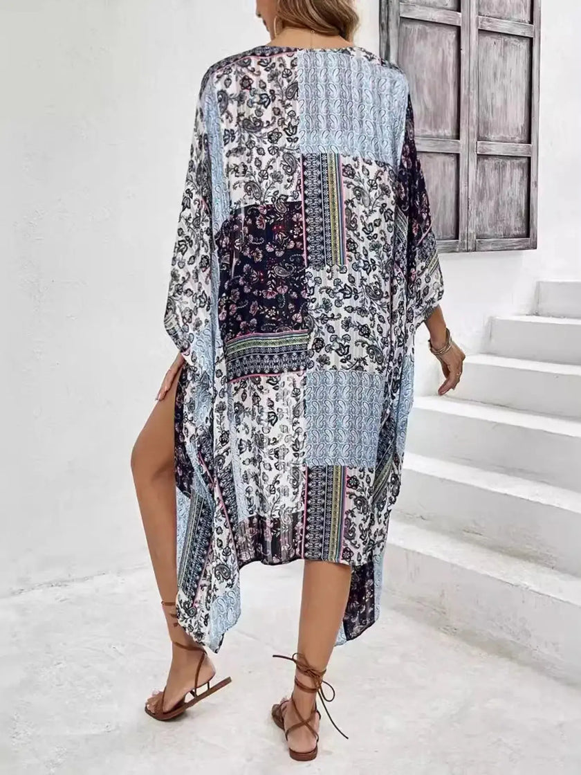 Printed Open Front Cardigan  Style Ratio