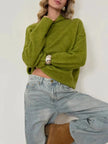Mock Neck Dropped Shoulder Sweater  Style Ratio