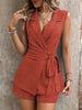 Sleeveless Blazer with Tie Waist & Shorts Set  Style Ratio
