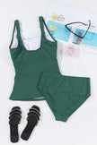Square Neck Wide Strap Tankini Set  Style Ratio