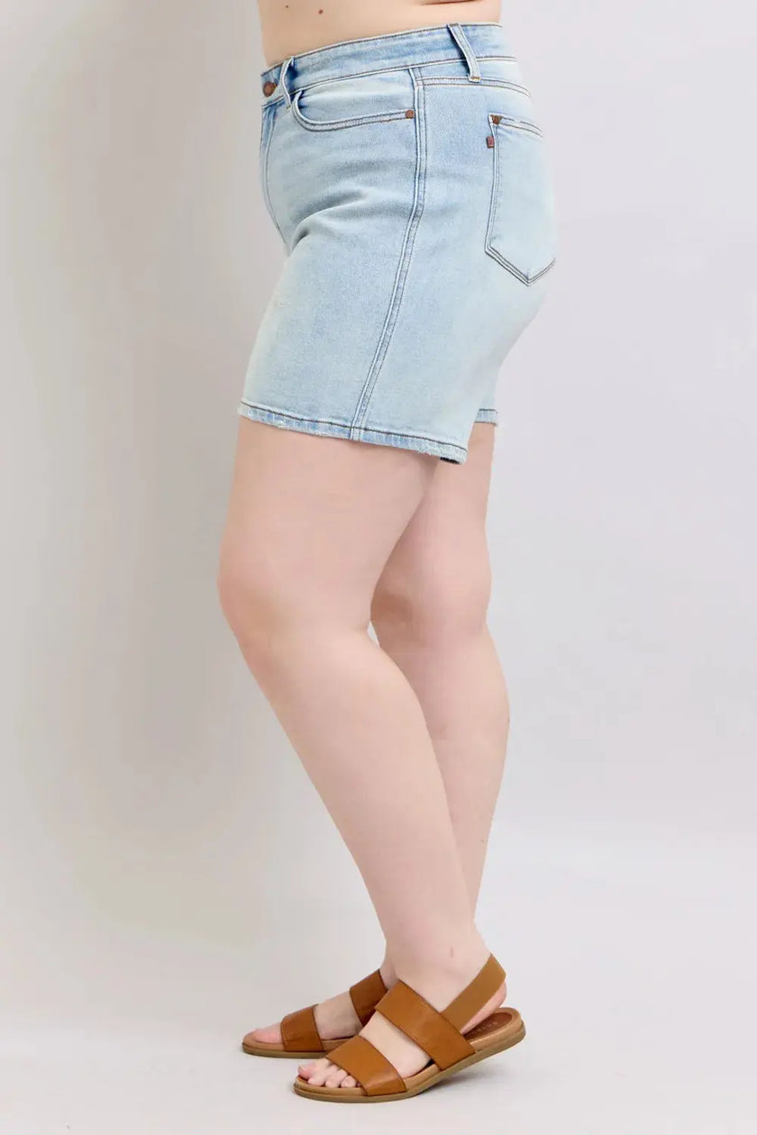 Judy Blue 2 Button Denim Shorts with Pockets  Style Ratio