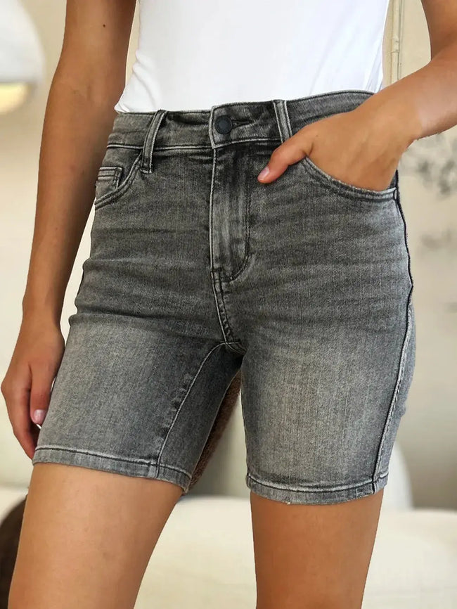 Judy Blue Full Size High Waist Washed Denim Shorts  Style Ratio