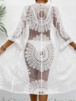 Lace Open Front Longline Cover-Up  Style Ratio