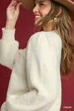 Umgee Textured Long Sleeve Sweater with Ribbed Trim  Style Ratio