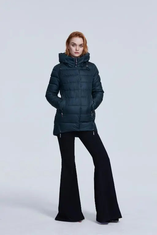 Women warm hooded winter coat - casual parkas jacket - Style Ratio