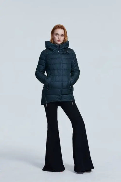 Women warm hooded winter coat - casual parkas jacket - Style Ratio