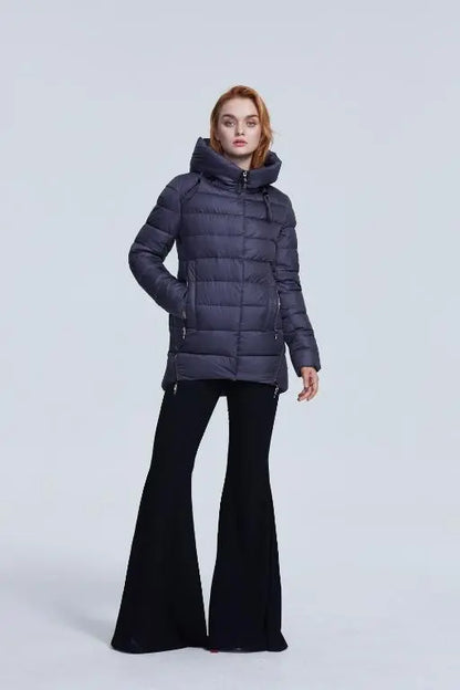 Women warm hooded winter coat - casual parkas jacket - Style Ratio