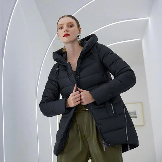 Women warm hooded winter coat - casual parkas jacket - Style Ratio