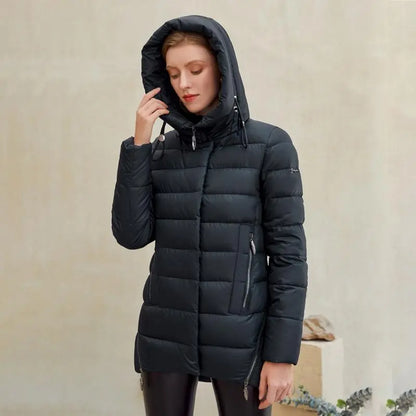 Women warm hooded winter coat - casual parkas jacket - Style Ratio