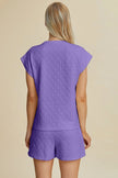 Double Take Full Size Pocketed Texture Round Neck Top and Shorts Set  Style Ratio