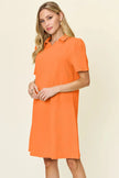 Double Take Full Size Texture Collared Neck Short Sleeve Dress  Style Ratio