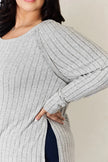 Basic Bae Full Size Ribbed Round Neck Long Sleeve Shirt  Style Ratio