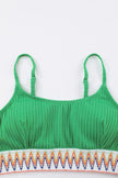 Textured Contrast Banding Bikini High Waist 2pcs Swimsuit  Style Ratio