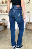 Judy Blue High Waist Rigid Magic Heavy Destroy Straight Jeans  Style Ratio