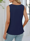 V Neck Pleated Tank  Style Ratio