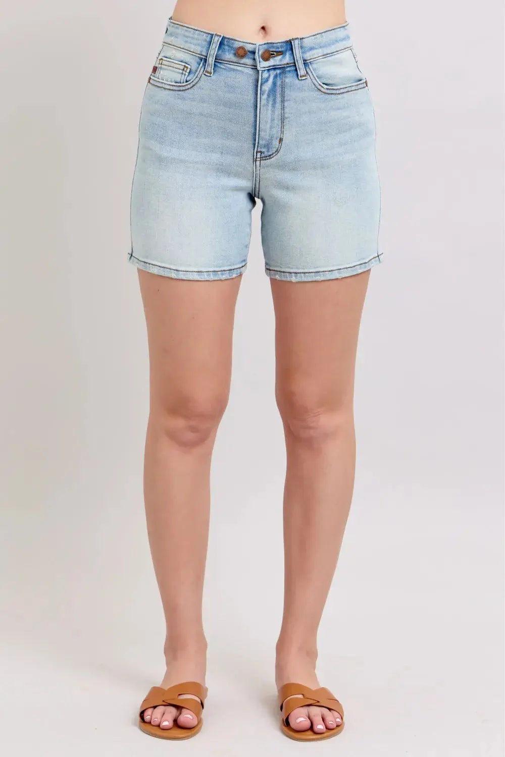 Judy Blue 2 Button Denim Shorts with Pockets  Style Ratio