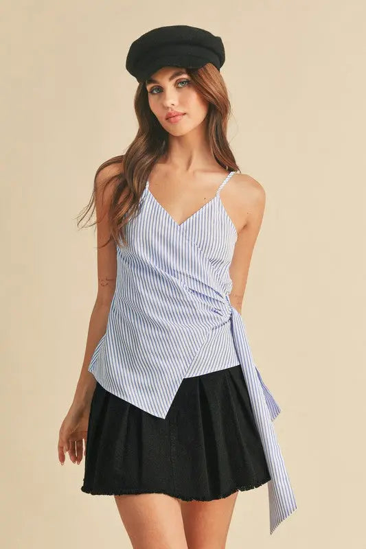 Aemi + Co Knotted Striped Top  Style Ratio