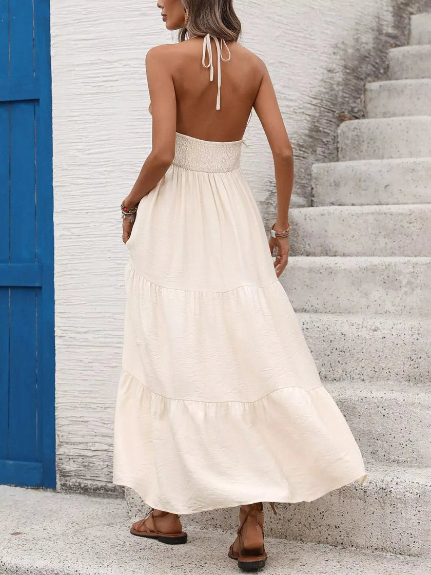 Halter Neck Tiered Dress  Style Ratio