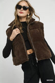Umgee Sherpa-Lined Zip Vest with Drawstring Hem  Style Ratio