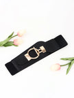 PU Elastic Wide Belt with Alloy Buckle  Style Ratio