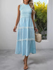 Striped Smocked Sleeveless Tiered Midi Dress  Style Ratio