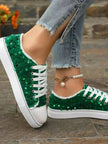Sequin Round Toe Flat Sneakers  Style Ratio