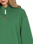 Zenana Fleece Half Zip Sweatshirt  Style Ratio