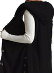 Button-Down Sherpa Hooded Vest Coat  Style Ratio