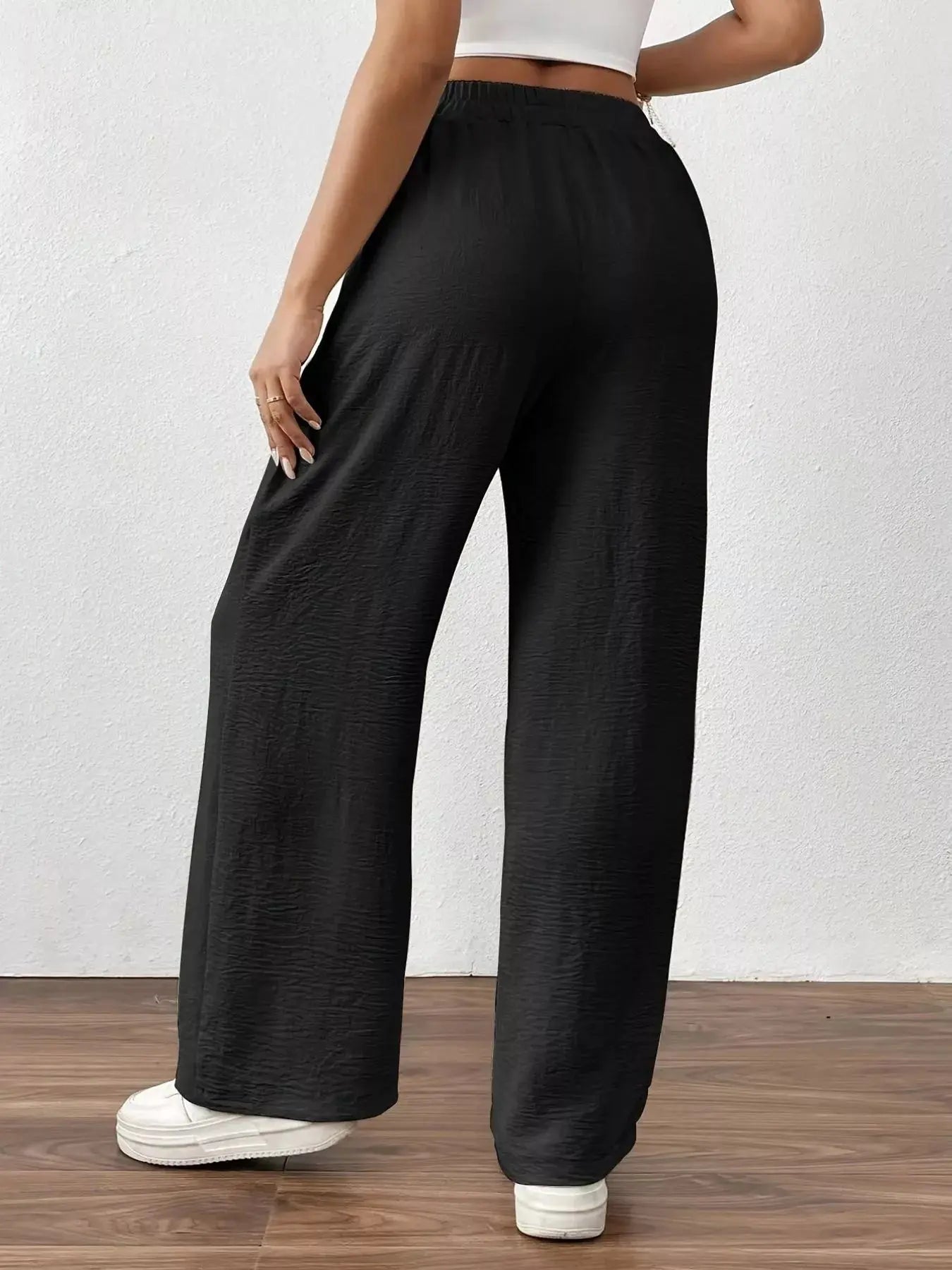 Casual Drawstring Wide Leg Pants  Style Ratio
