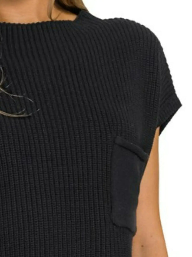 Zenana Mock Neck Short Sleeve Sweater  Style Ratio
