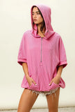 BiBi Vintage Washed Waffle Thermal Hoodie  Style Ratio
