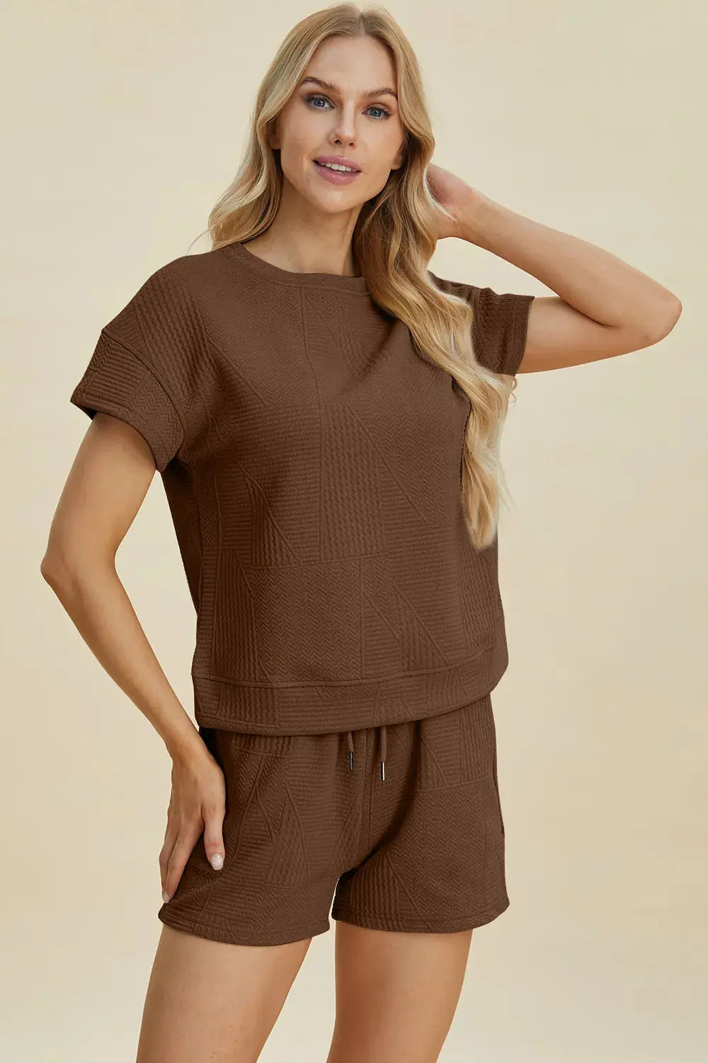 Double Take Short Sleeve Top and Shorts Set  Style Ratio