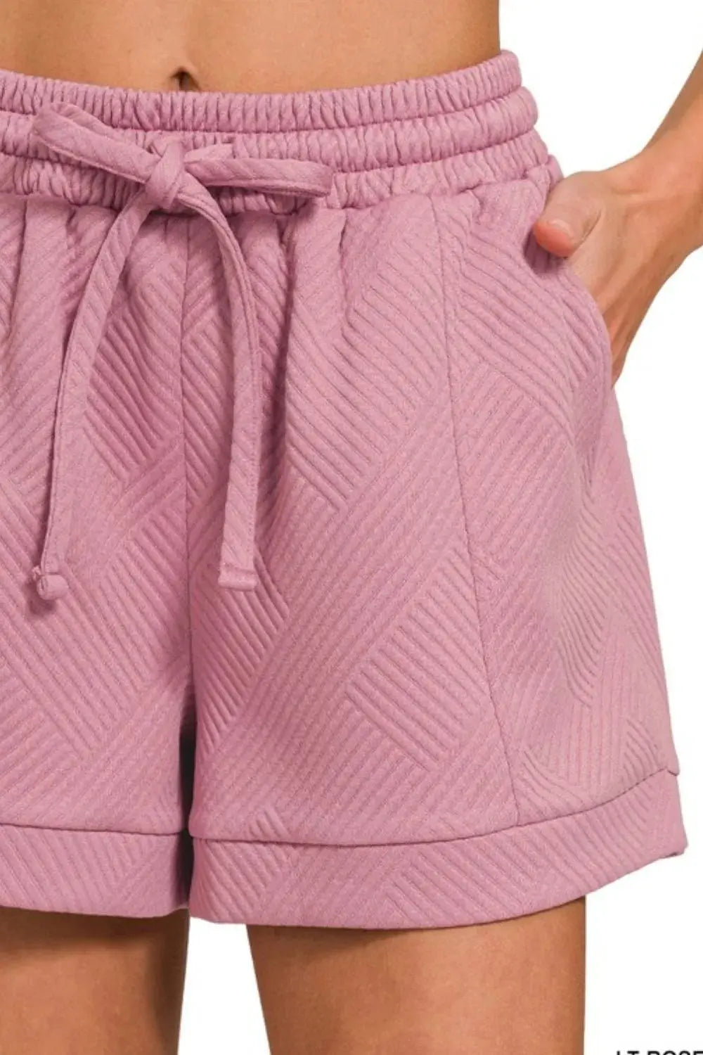 Zenana Textured Knit Drawstring Shorts  Style Ratio