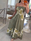 Floral Print Smocked Tube Maxi Dress  Style Ratio