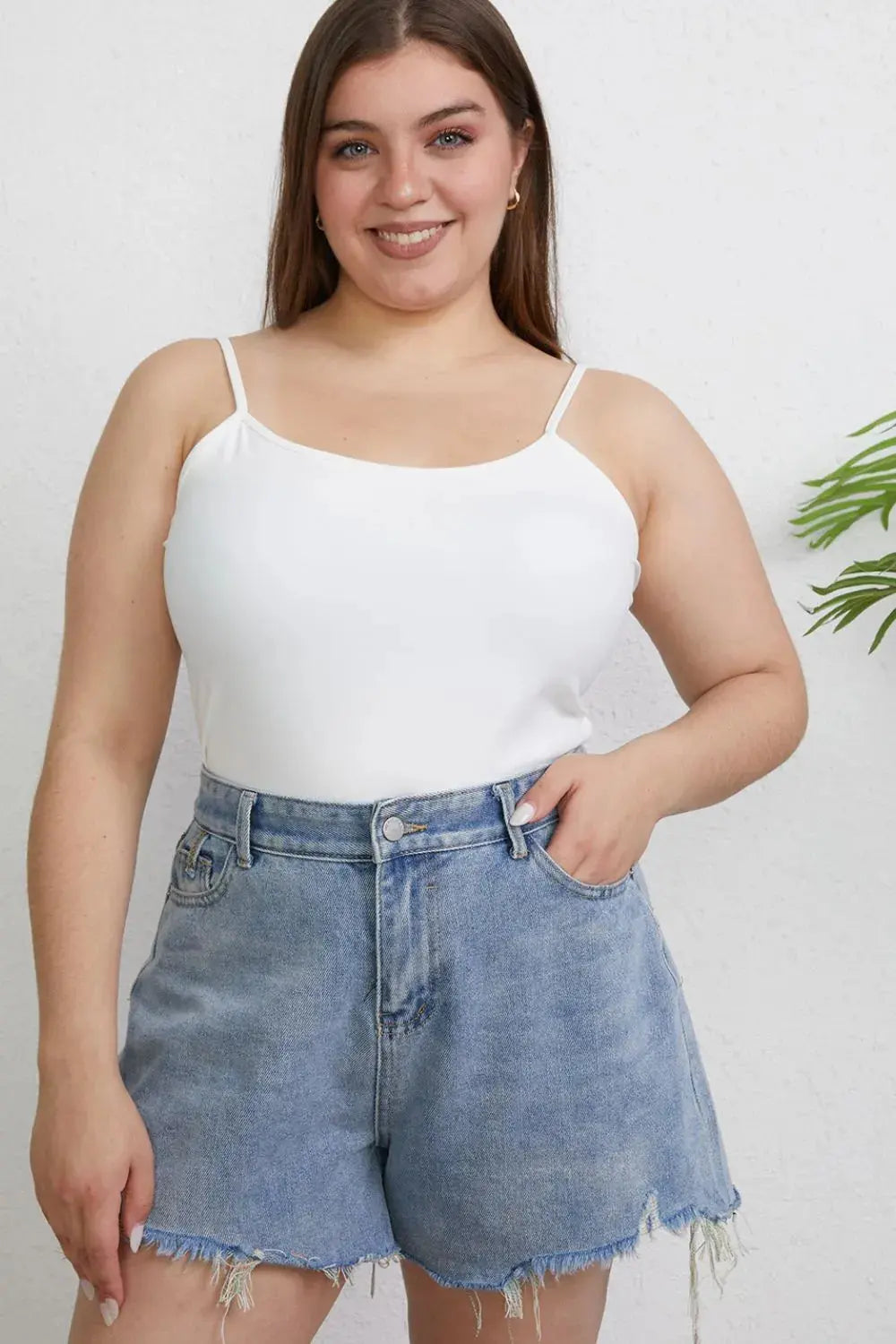 Basic Bae Full Size Round Neck Slim Tank Top  Style Ratio