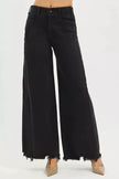 RISEN Tummy Control High Rise Palazzo Leg Frayed Hem Jeans  Style Ratio