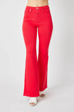 Judy Blue Full Size Hw Tummy Control Garment Dyed Flare Jeans  Style Ratio