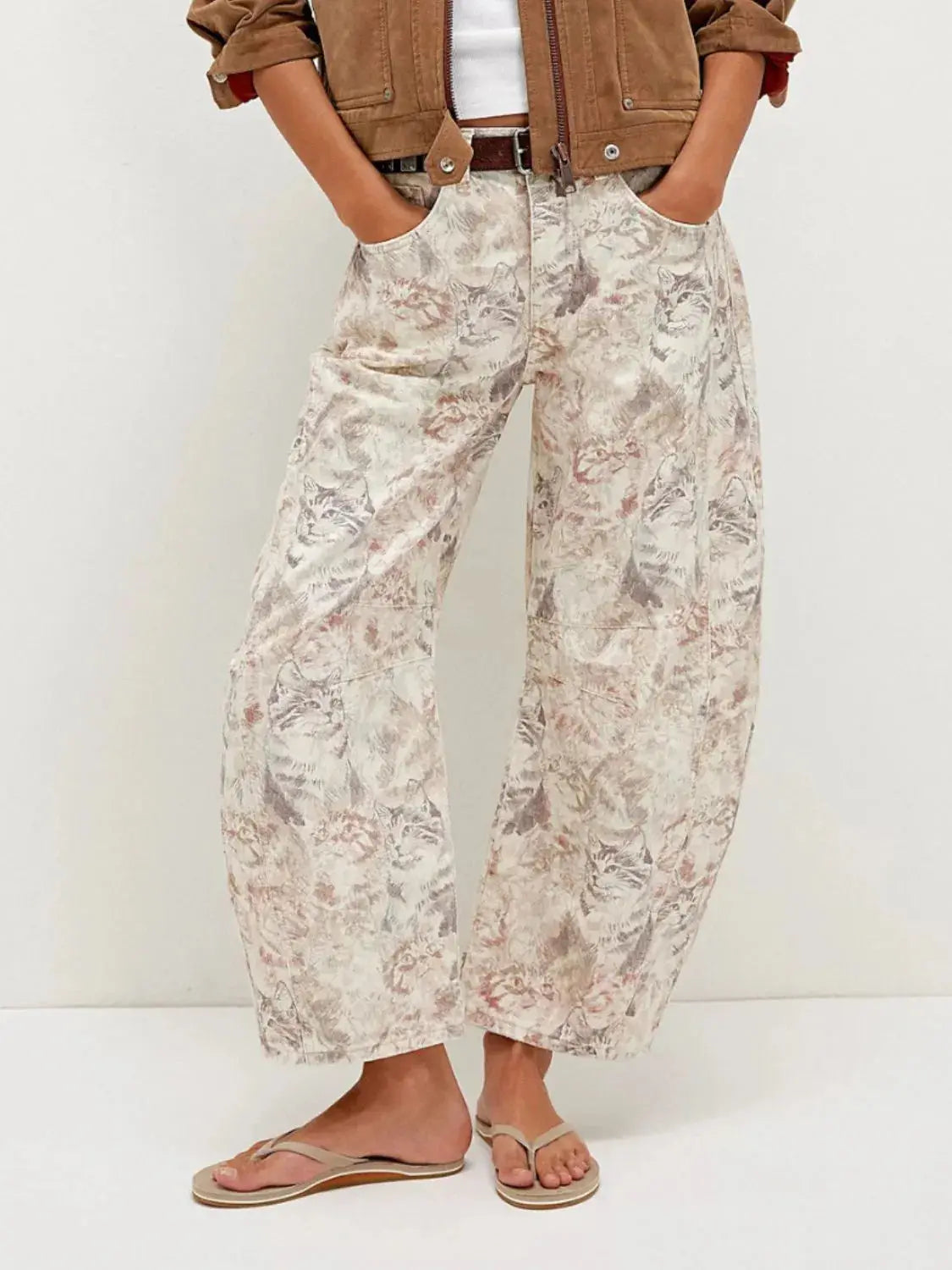 Printed Wide Leg Jeans  Style Ratio