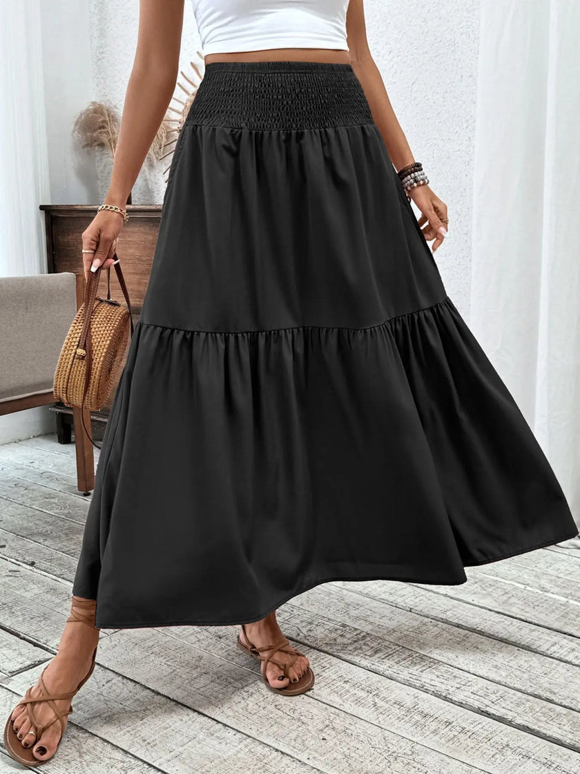 Smocked Waist Tiered Skirt  Style Ratio