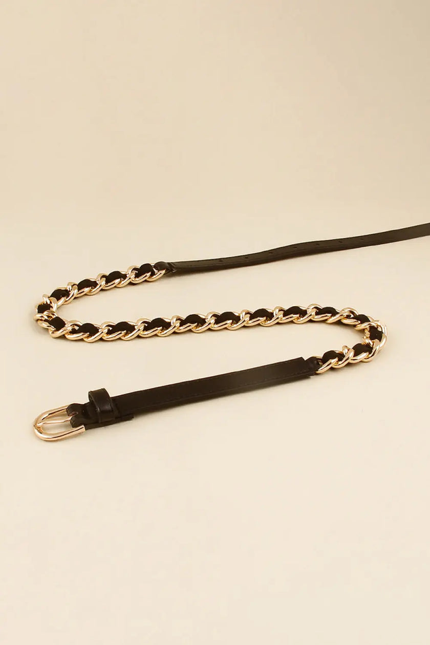 PU Chain Skinny Belt  Style Ratio