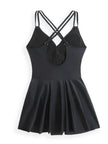 Twisted Front Crisscross Double Spaghetti Strap One-Piece Swimwear  Style Ratio