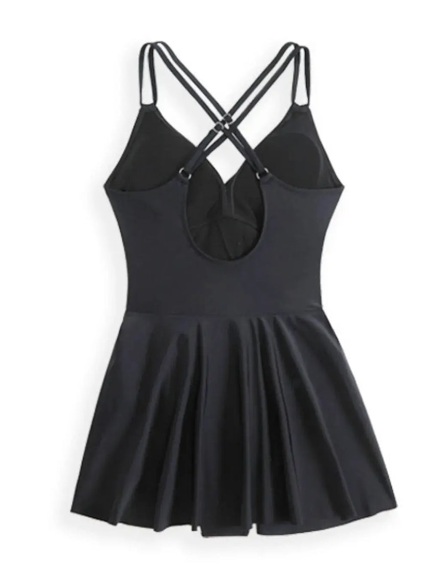 Twisted Front Crisscross Double Spaghetti Strap One-Piece Swimwear  Style Ratio
