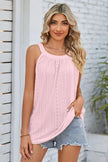 Openwork Round Neck Wide Strap Tank  Style Ratio