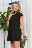 Adora Solid Cap Sleeve Button Up Short Sleeve Shirt  Style Ratio