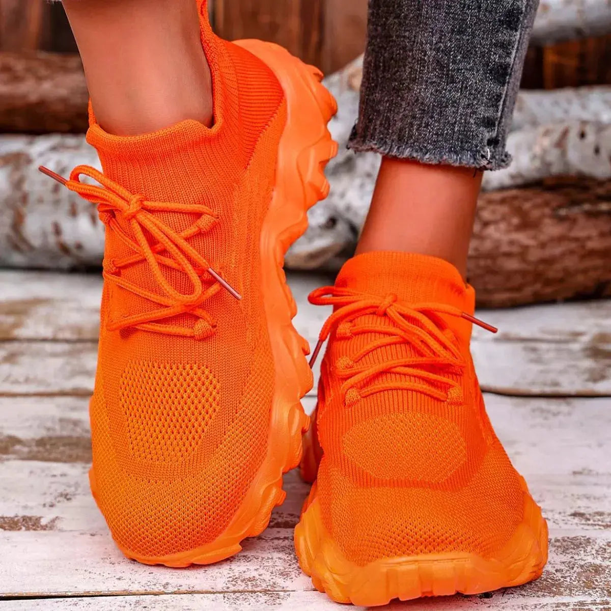 Round Toe Lace Up Athletic  Style Ratio